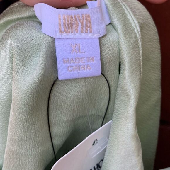 NWOT LUNYA Washable Silk Cami and pant Set in Ethereal Green Size XL - Picture 7 of 7